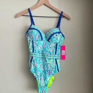 Lilly Pulitzer Palma One Piece Swimsuit - Blue Ibiza Size 8